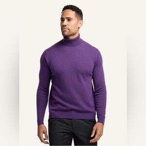 Paul Fredrick Cashmere Turtleneck Sweater – Purple (Men’s L)